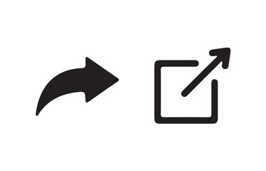 Share icon set. external link black vector icon set. Isolated symbols on white background.  vector illustration eps 10.