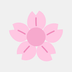Icon chinese blossom. Chinese New Year celebration elements. Icons in flat style. Good for prints, posters, logo, party decoration, greeting card, etc.