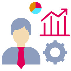 Marketing Businessman Flat Icon Style Icon, Business and Marketing Flat Icon Style Icon