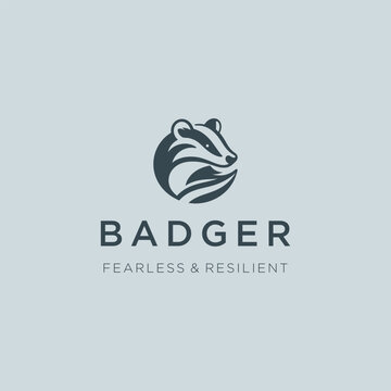 Badger Logo &ndash; A bold badger logo representing determination, resilience, and courage.