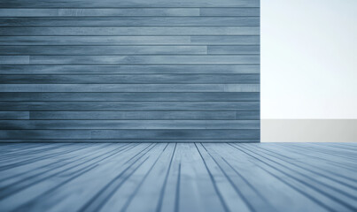 Minimalist interior with wooden textures in a modern space designed for creative activities