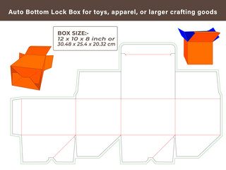 Auto Bottom Lock Box for toys, apparel, or larger crafting goods