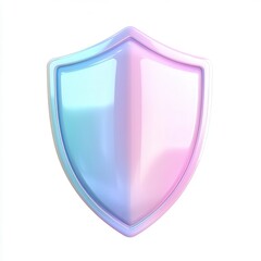 Pastel Pink And Blue Glossy Shield 3D Render