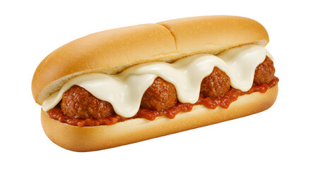 Delicious Meatball Sub Sandwich with Melted Cheese and Tomato Sauce
