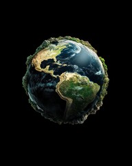 Fototapeta premium Global earth representation nature's beauty digital art creative space 3d view environmental awareness