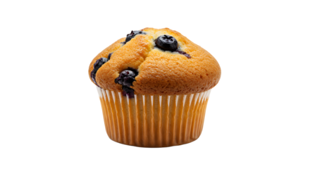 Delicious Blueberry Muffin Isolated on White Background for Breakfast or Snack