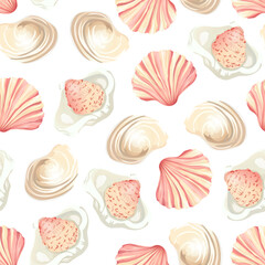 Nautical seashell and starfish design for summer vibes
Ocean-inspired seamless pattern with shells and coastal elements
