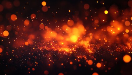 Fototapeta premium Abstract depiction of glowing orange lights against dark background