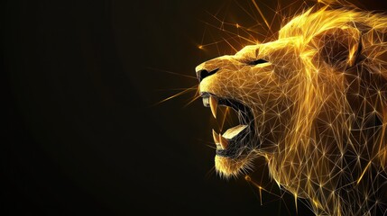 Roaring Lion, Abstract Polygonal Design