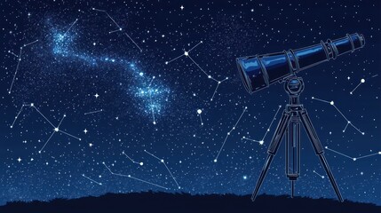 Stargazing Telescope Night Sky