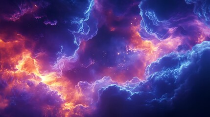 A neon explosion of glowing electric sparks scattering in slow motion, suspended in mid-air, deep shadows emphasizing the radiant blues and purples, ultra-HD clarity, cyberpunk aesthetic. --ar 16:9