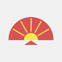 Icon chinese fan. Chinese New Year celebration elements. Icons in flat style. Good for prints, posters, logo, party decoration, greeting card, etc.