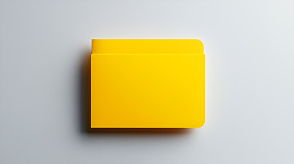 Modern Yellow Folder with Clean, Minimalist Design, Slightly Open at the Top, Set Against a White Background to Represent Digital File Organization.