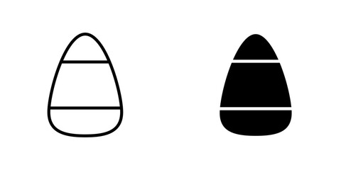 Candy Corn flat Icons in line outline and flat solid style on white background