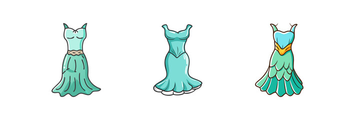 mermaid dress icon, mermaid dress vector illustration-simple illustration of mermaid dress, perfect for mermaid dress logos and icons