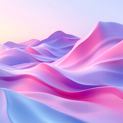 Obraz premium Pastel Pink Purple Abstract Landscape D Render