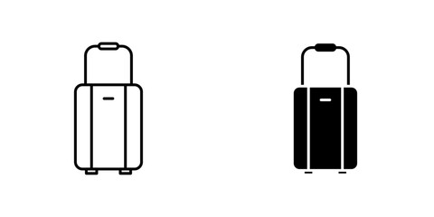 Luggage flat Icons in line outline and flat solid style on white background