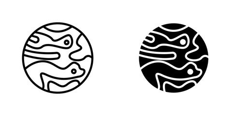 Mercury flat Icons in line outline and flat solid style on white background