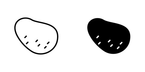 Potato flat Icons in line outline and flat solid style on white background