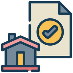 check paper document contract home loan property finance filled outline icon