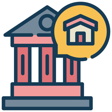 building with house icon in speech bubble clip art preview