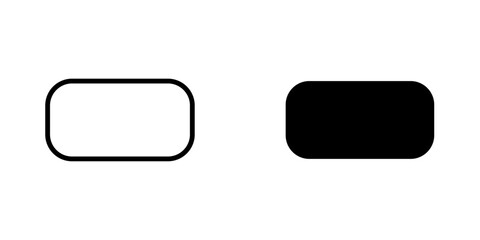 Rectangle panoramic flat Icons in line outline and flat solid style on white background