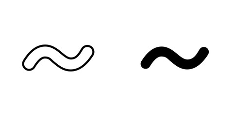 Tilde flat Icons in line outline and flat solid style on white background