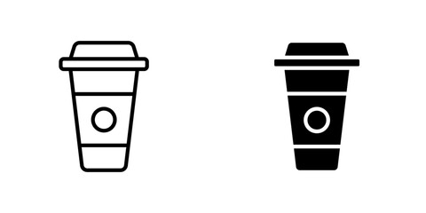 Togo Cup flat Icons in line outline and flat solid style on white background