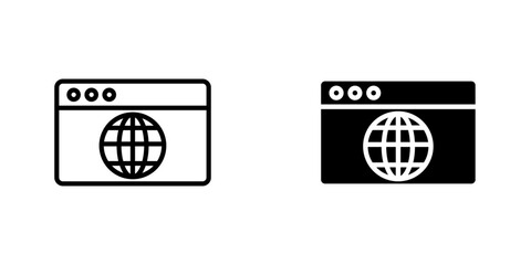 Website UI design flat Icons in line outline and flat solid style on white background