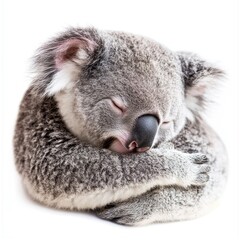 Naklejka premium A baby koala is sleeping in a cuddle