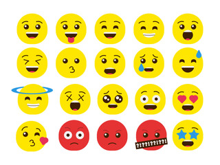 Naklejka premium Adorable Emojis Illustration Element Set