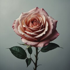 A stylized digital painting of a rose in a minimalist aesthetic.