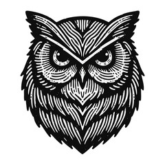 Fototapeta premium owl bird Engrave vector logo icon design illustration template