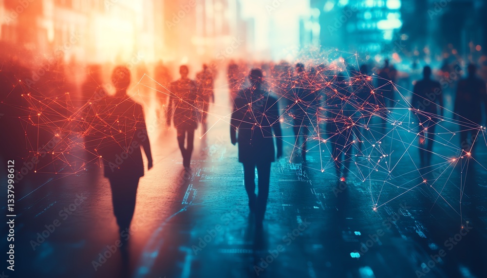 Poster visual representation of business networking