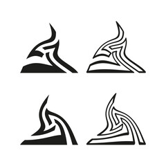 Abstract mountain peak. Geometric minimal shape. Vector modern symbol. Black dynamic design.