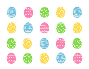 Decorated eggs, Easter Day, egg illustration, colorful, egg pattern, transparent background