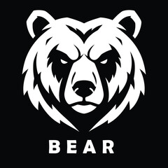 Powerful Bear Logo Design in Black and White for Strong Branding