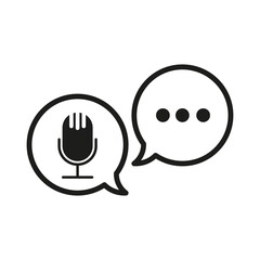 Speech bubble icons. Voice message symbols. Black minimal graphics. Vector communication shape.