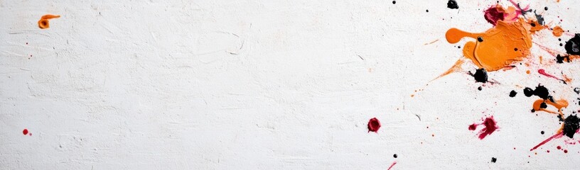 Abstract colorful paint splatter on white background