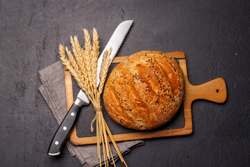 A loaf of freshly baked homemade bread