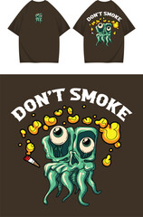 Don't Smoke T-Shirt Design Trendy Casual Wear Illustration for T-Shirts Soft Aesthetic T-Shirt Design with Cozy Vibes	