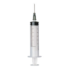 Syringe against a black background for medical use.