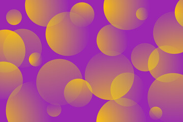 Abstract Overlapping Gradient Circles on Purple Background  