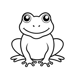Cute Outline Baby Frog