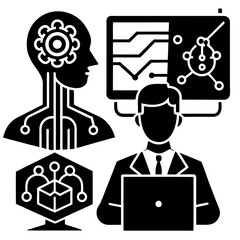 Modern Artificial Intelligence Symbols for Digital and Tech Projects
