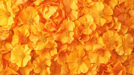 Elegant hand-drawn pattern of delicate marigold flowers in a soft watercolor style. Perfect for textiles, stationery, seasonal branding, or Día de los Muertos themed designs.
