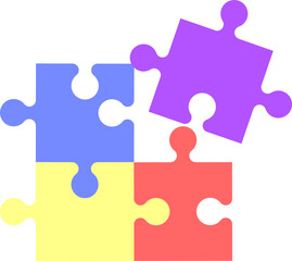 4가지 색상의 알록달록한 퍼즐