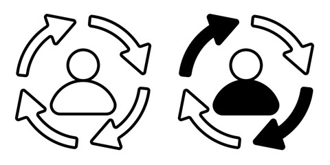 Refresh editable stroke outline icon isolated on white background flat vector illustration, black outline, Pixel perfect