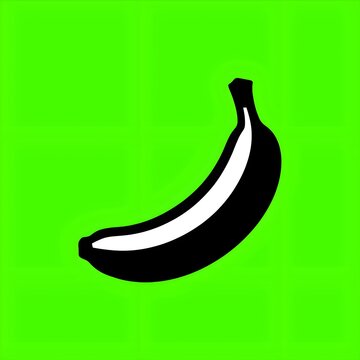 Minimalist Banana Illustration on Transparent Background