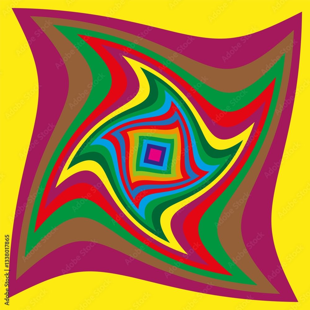 Aufkleber abstract wave pattern. colorful distorted shape. psychedelic optical effect. vector artwork.